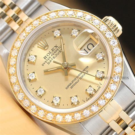 18k gold and ss 1 ct diamond ladies rolex|rolex lady date just yellow gold.